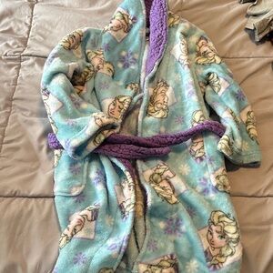 Frozen Kids Fleece Bathrobe - Blue and Purple